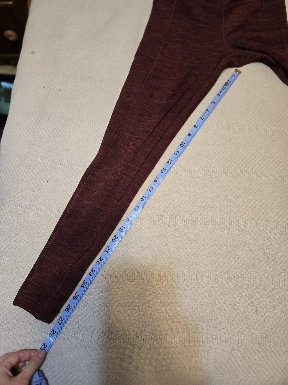 Title Nine Maroon Heathered Fleecelined Leggings